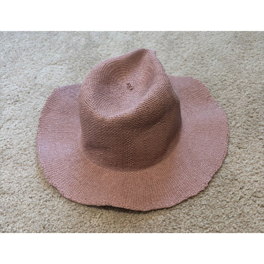Zara Mauve Pink flexible straw panama summer floppy hat size Small